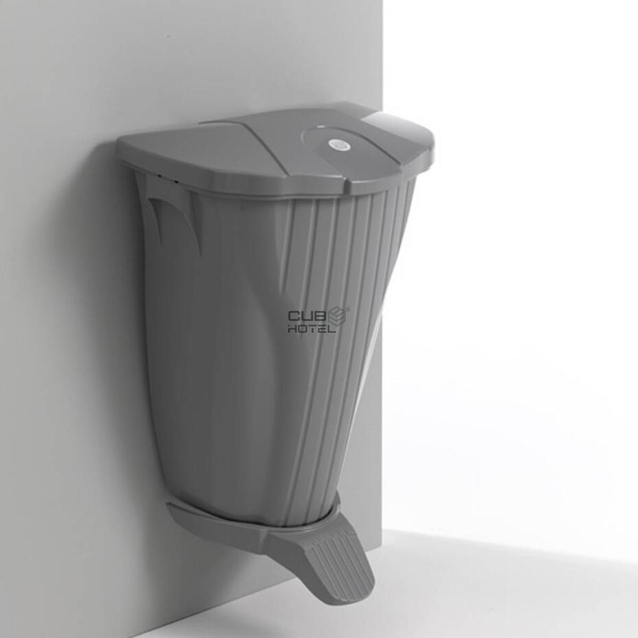 Wall-Up-Grey Bin W/grey Lid And Pedal